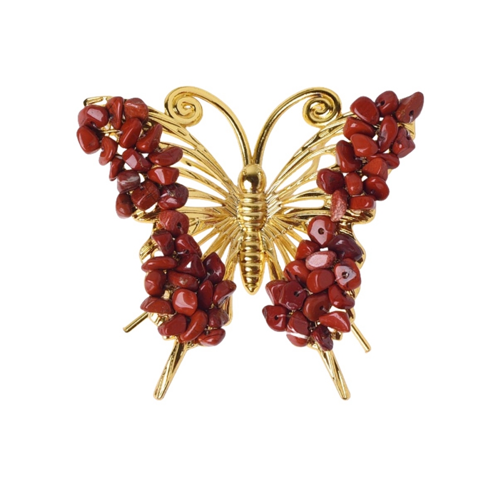 Red Jasper Butterfly Gemstone Decor for Office Table Home Chip Stone  Animal Ornament Decoration