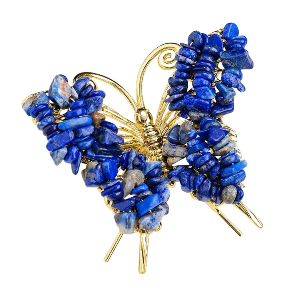 Lapis Lazuli Butterfly Gemstone Decor for Office Table Home Chip Stone  Animal Ornament Decoration