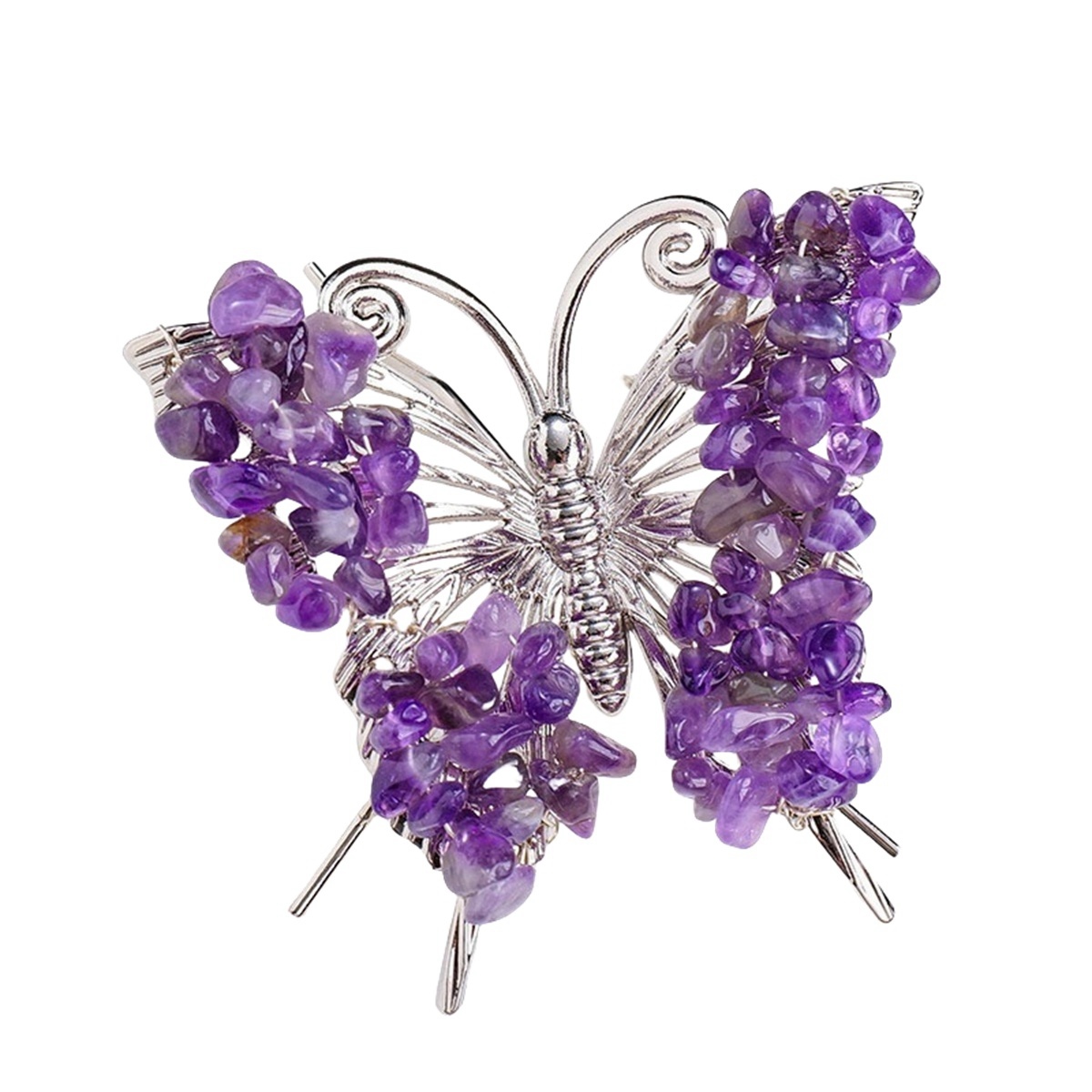 Butterfly Gemstone Decor for Office Table Home Chip Stone  Animal Ornament Decoration