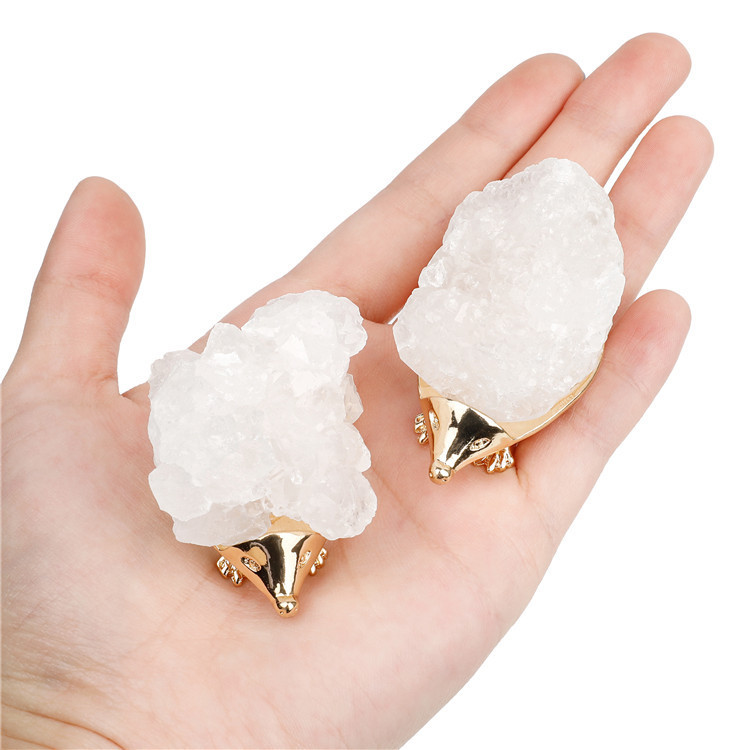 Druzy Crystal Hedgehog Miniature Figurines Animals Ornament Home Decoration