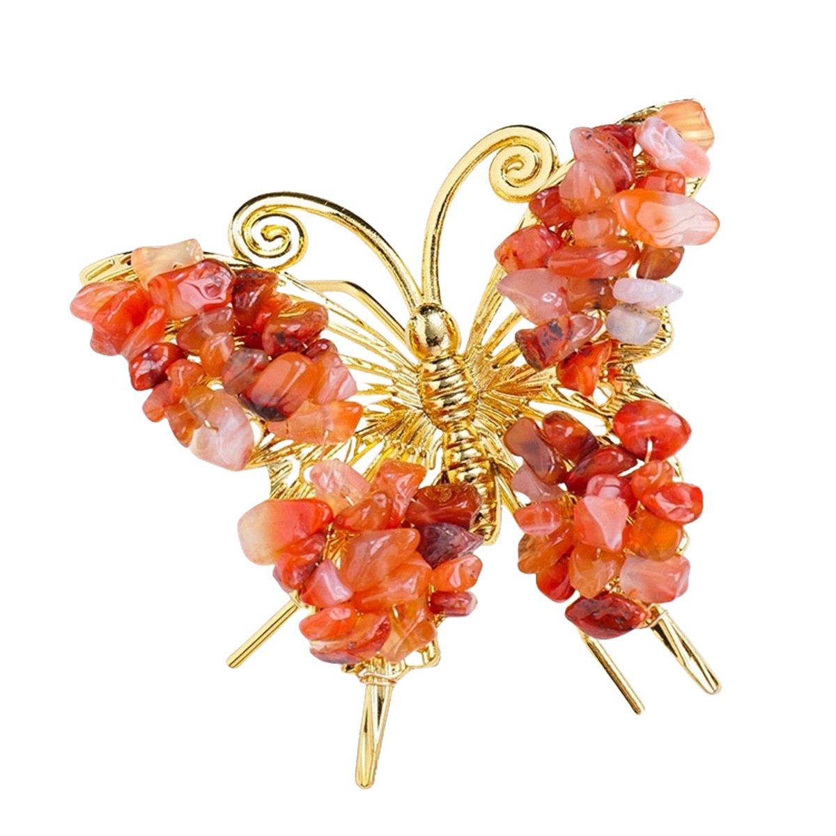 Butterfly Gemstone Decor for Office Table Home Chip Stone  Animal Ornament Decoration