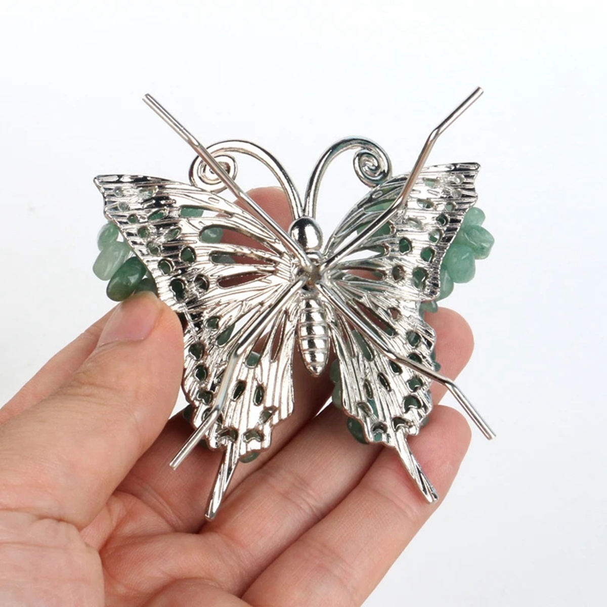 Green Aventurine Butterfly Gemstone Decor for Office Table Home Chip Stone  Animal Ornament Decoration