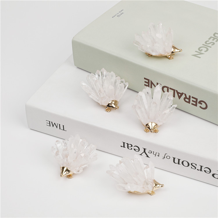 Kyanite Cluster Hedgehog Miniature Figurines Animals Ornament Home Decoration