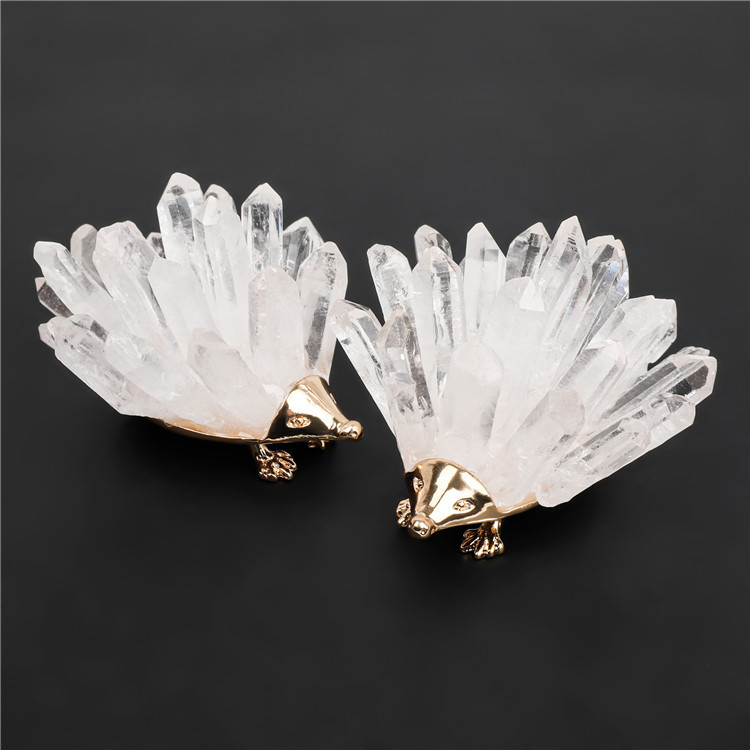 Kyanite Cluster Hedgehog Miniature Figurines Animals Ornament Home Decoration