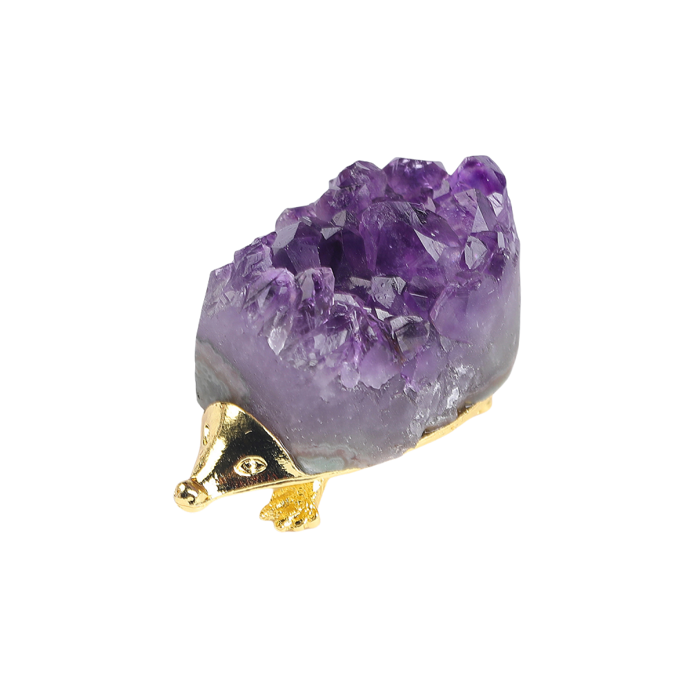 Druzy Crystal Hedgehog Miniature Figurines Animals Ornament Home Decoration