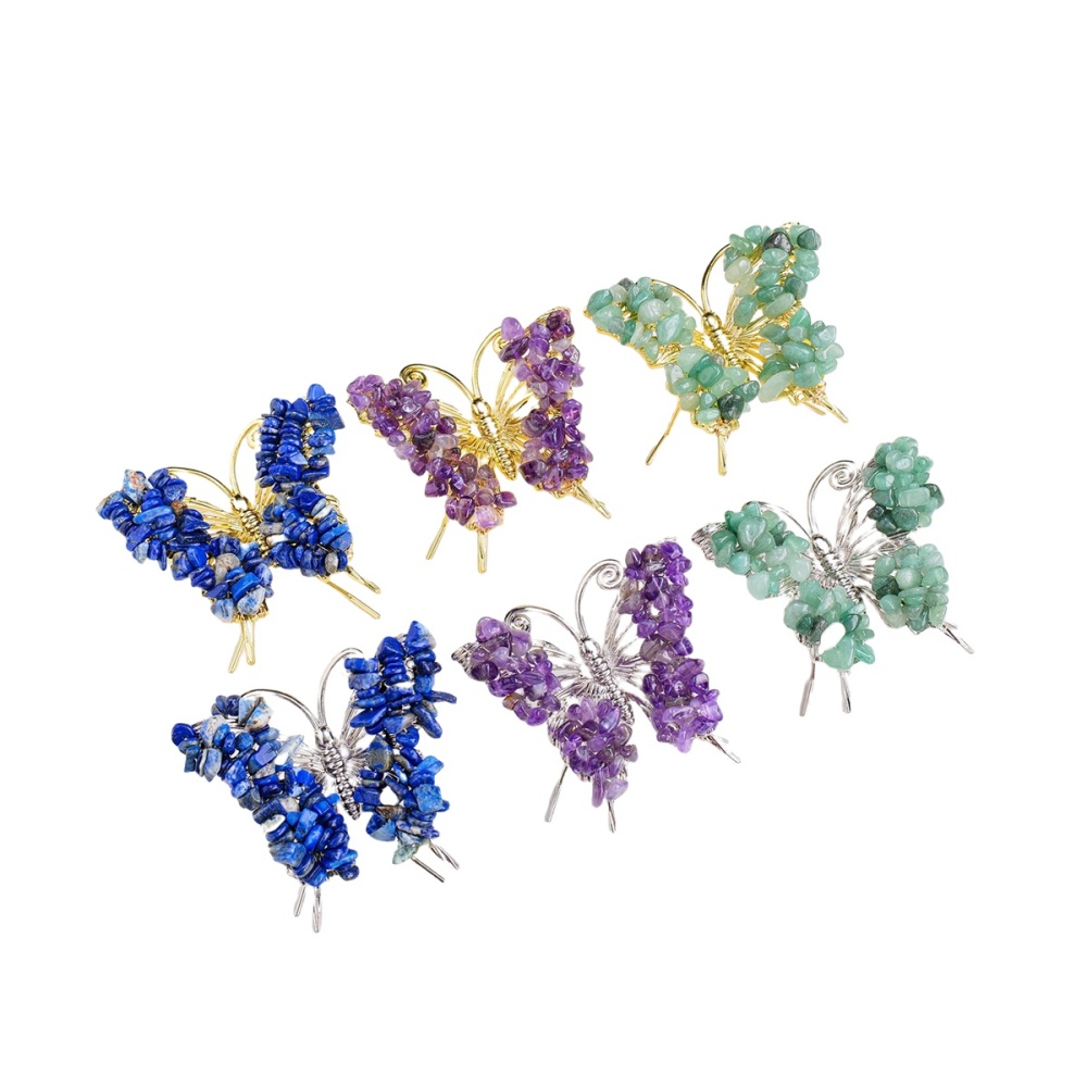 Butterfly Gemstone Decor for Office Table Home Chip Stone  Animal Ornament Decoration