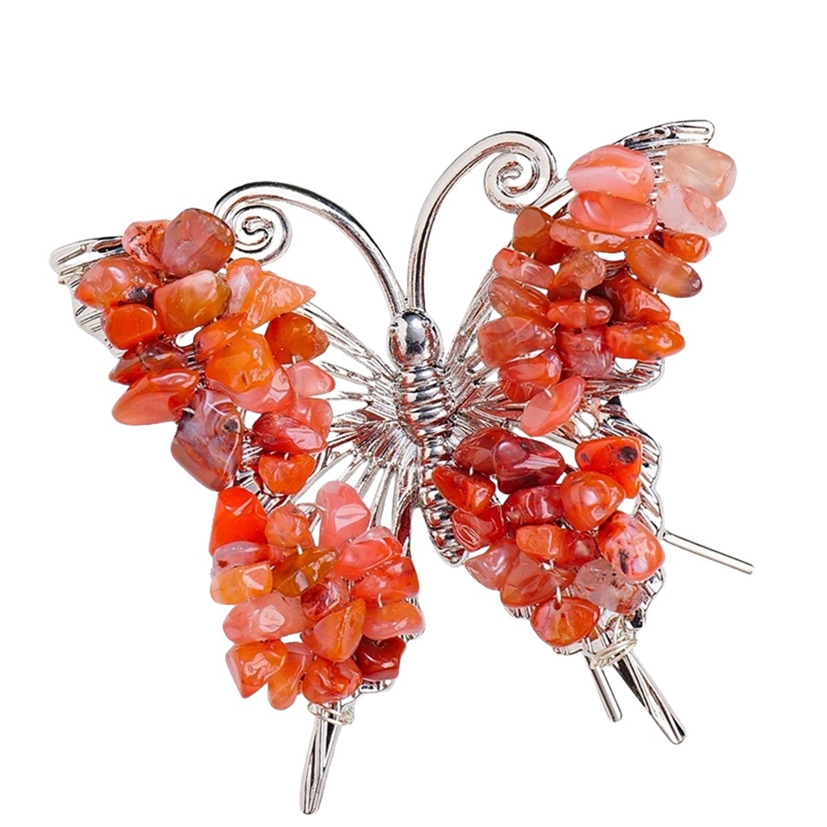 Butterfly Gemstone Decor for Office Table Home Chip Stone  Animal Ornament Decoration