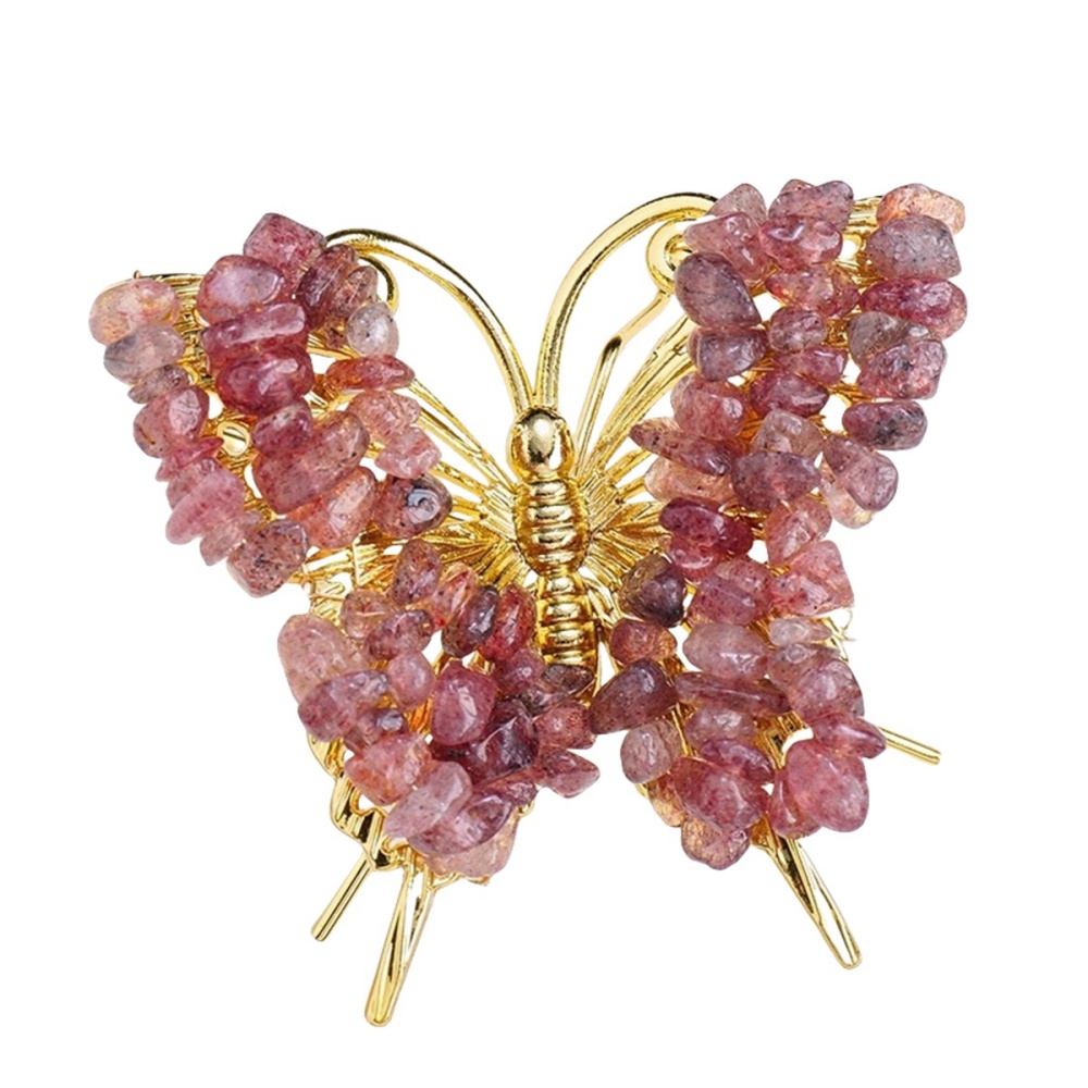 Butterfly Gemstone Decor for Office Table Home Chip Stone  Animal Ornament Decoration