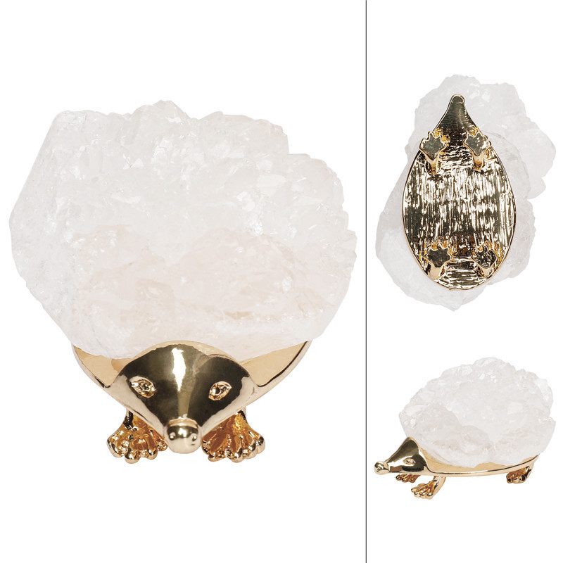 Druzy Crystal Hedgehog Miniature Figurines Animals Ornament Home Decoration
