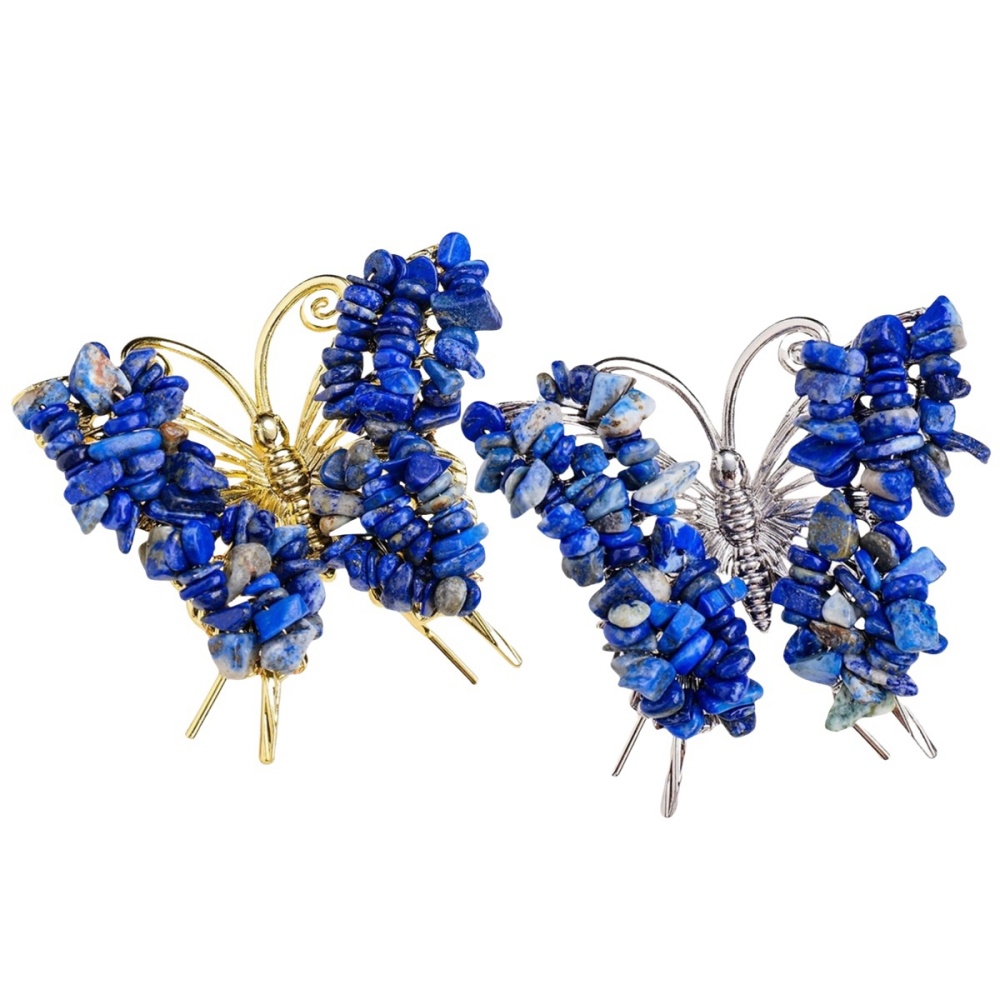 Lapis Lazuli Butterfly Gemstone Decor for Office Table Home Chip Stone  Animal Ornament Decoration