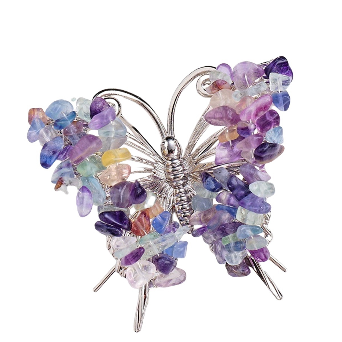 Butterfly Gemstone Decor for Office Table Home Chip Stone  Animal Ornament Decoration