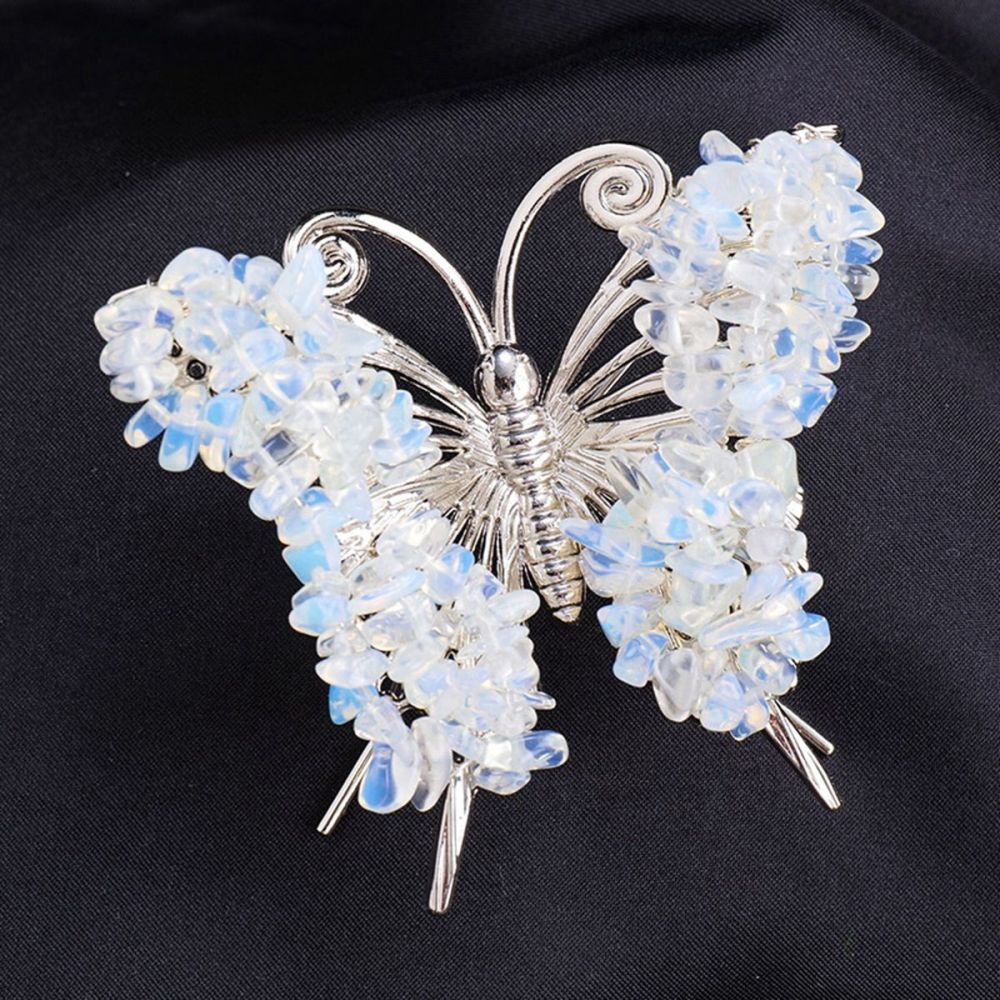 Opalite Butterfly Gemstone Decor for Office Table Home Chip Stone  Animal Ornament Decoration