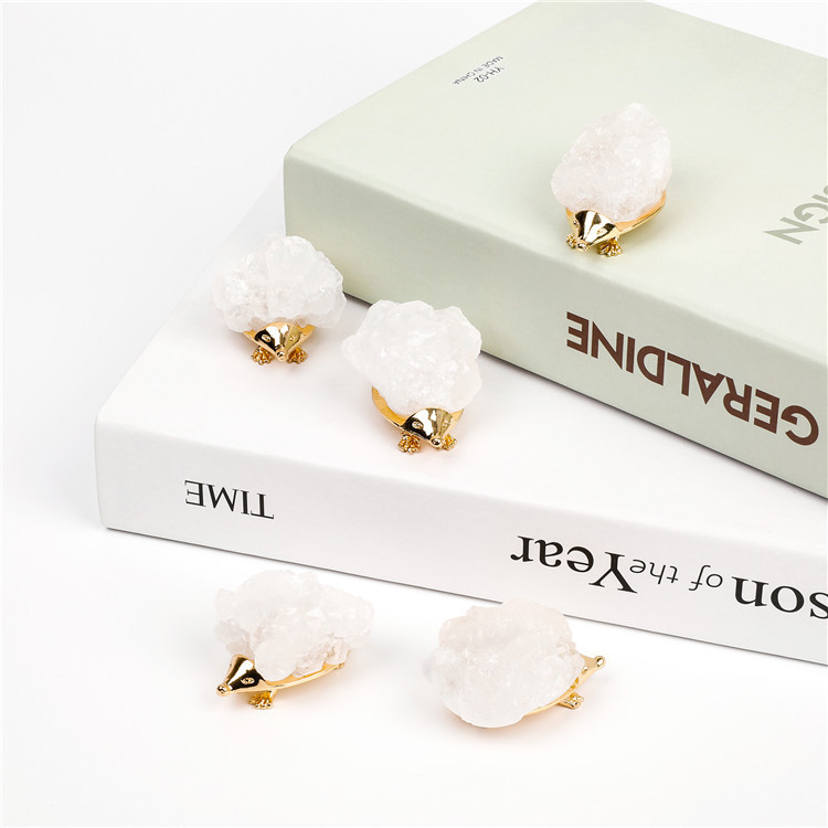 Druzy Crystal Hedgehog Miniature Figurines Animals Ornament Home Decoration