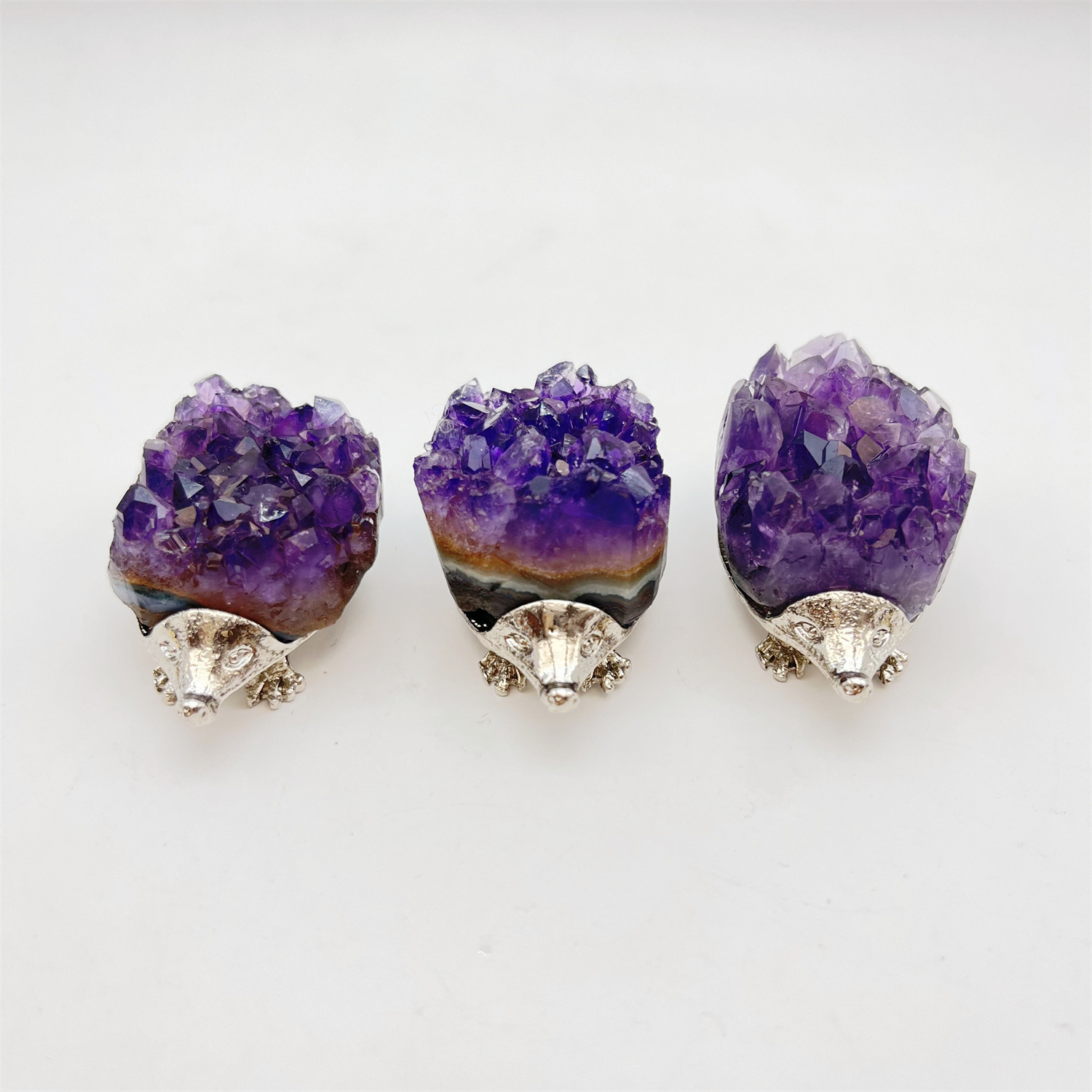 Druzy Crystal Hedgehog Miniature Figurines Animals Ornament Home Decoration