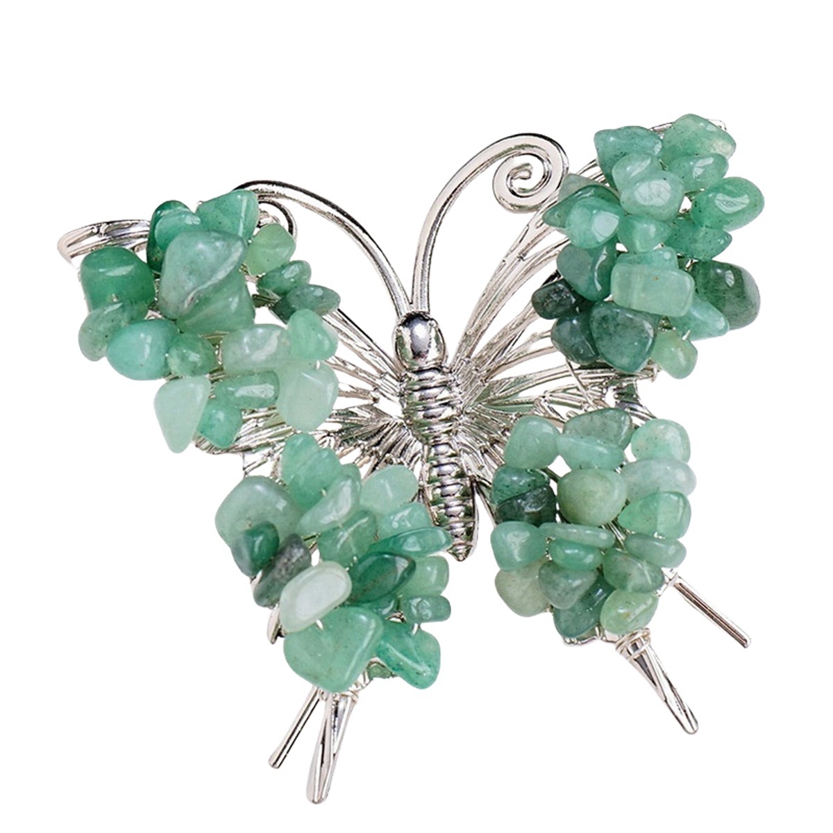 Butterfly Gemstone Decor for Office Table Home Chip Stone  Animal Ornament Decoration
