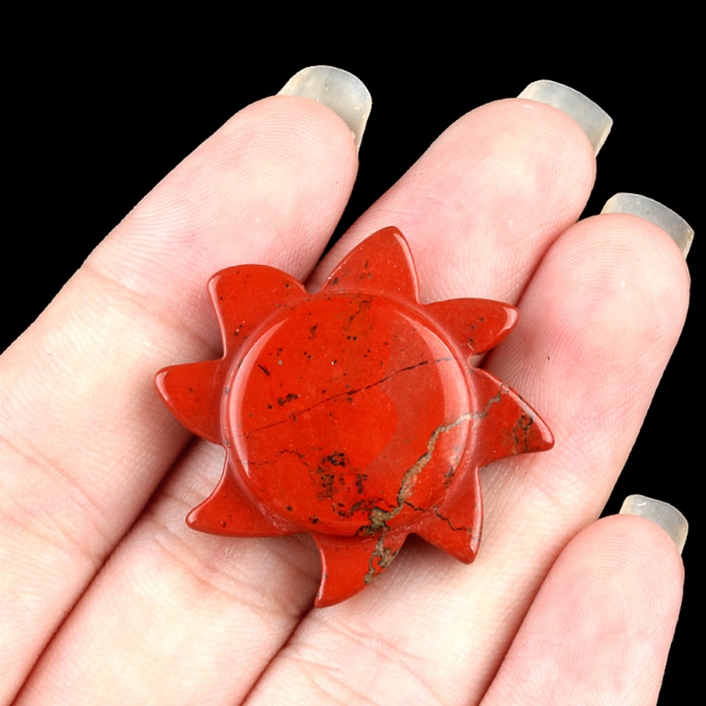28MM Sun Gemstone Ornament Home DecorationHandmade Craved Solar Pendant for Making Jewelry