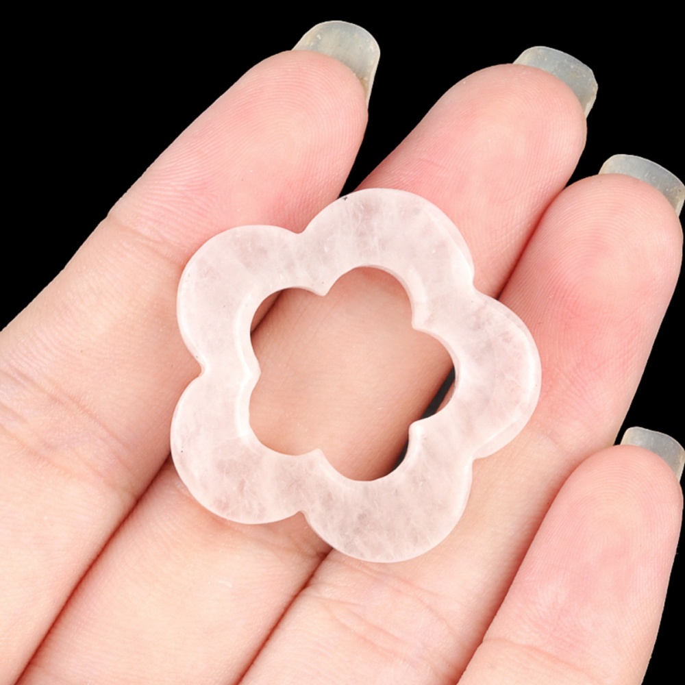 Handmade Craved 30mm Plum Blossom Gemstone Ornament Home Decoration Hollowed Flower Pendant for Making Jewelry