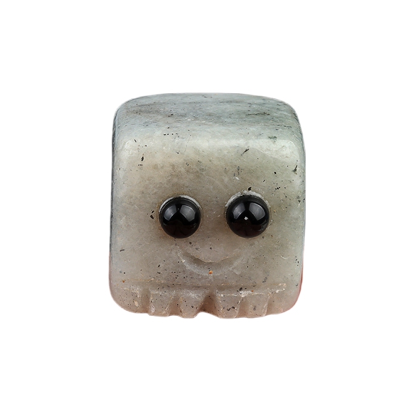 Gemstone 20mm Cube block Spirit "I'm here for you Handmade Craved Square Ornaments Home Decoration