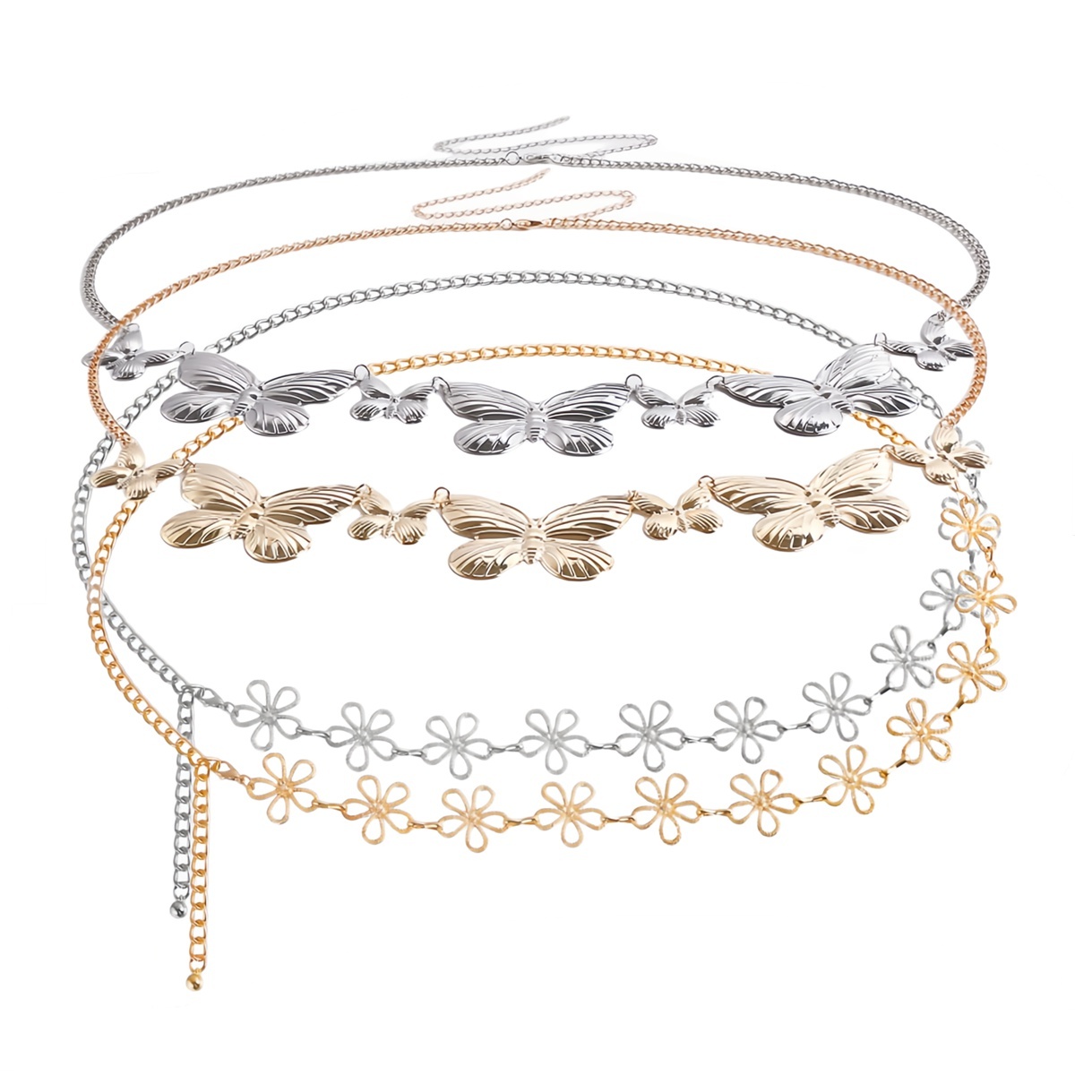 Butterfly Waist Chain for Women Girls Long Tassel Summer Jewelry Adjustable Dress Skirt