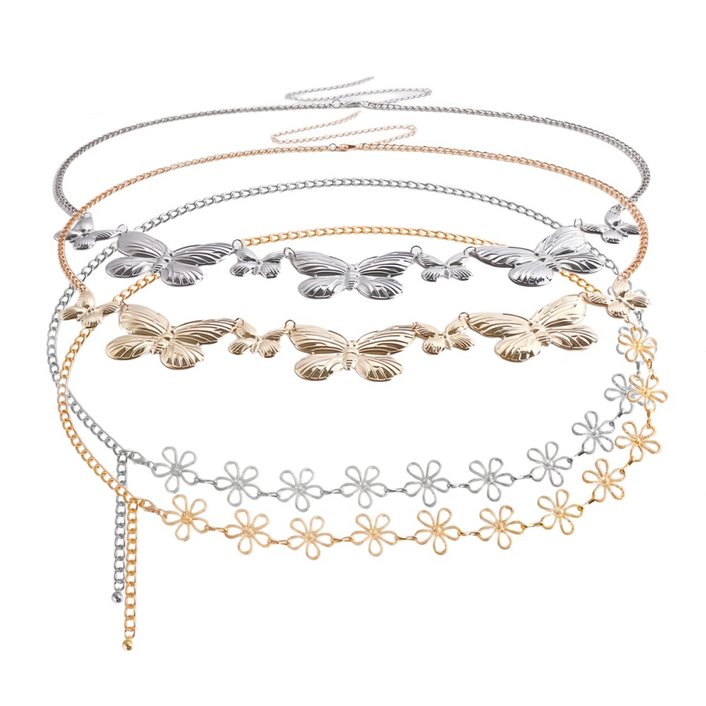 Butterfly Waist Chain for Women Girls Long Tassel Summer Jewelry Adjustable Dress Skirt