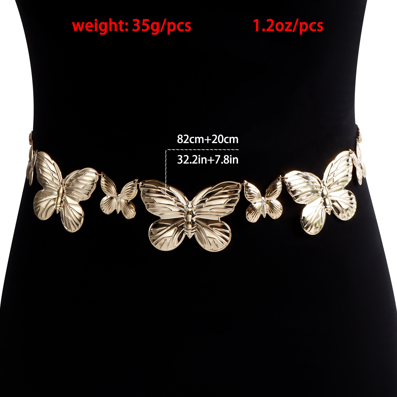 Butterfly Waist Chain for Women Girls Long Tassel Summer Jewelry Adjustable Dress Skirt