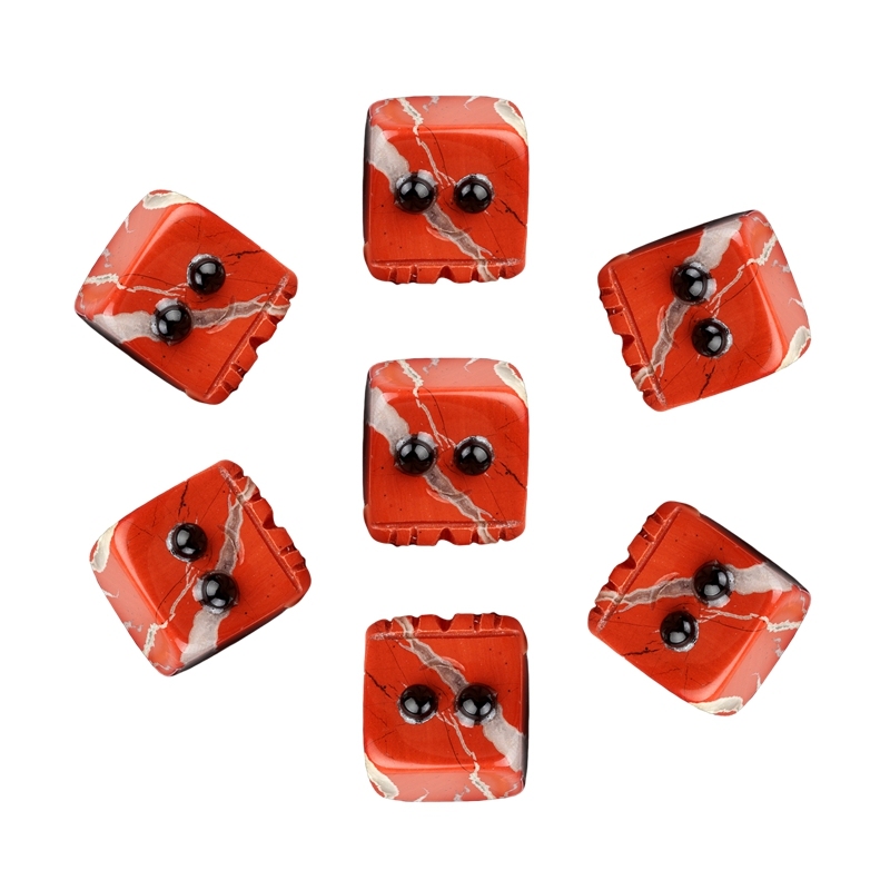 Red Jasper Cube Gemstone Block Spirit "I'm here for you Handmade Craved 20MM Square Ornaments Home Decoration