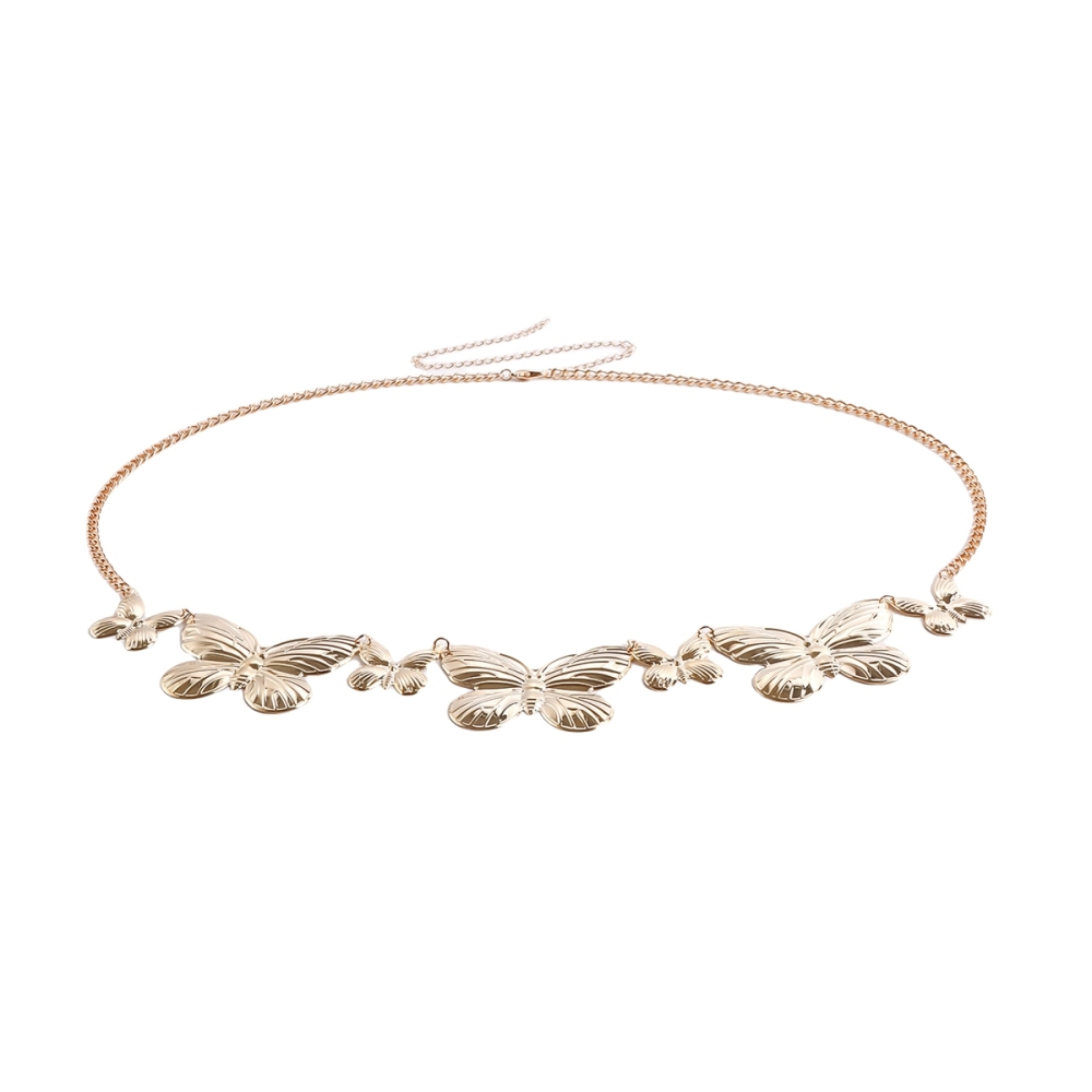 Butterfly Waist Chain for Women Girls Long Tassel Summer Jewelry Adjustable Dress Skirt