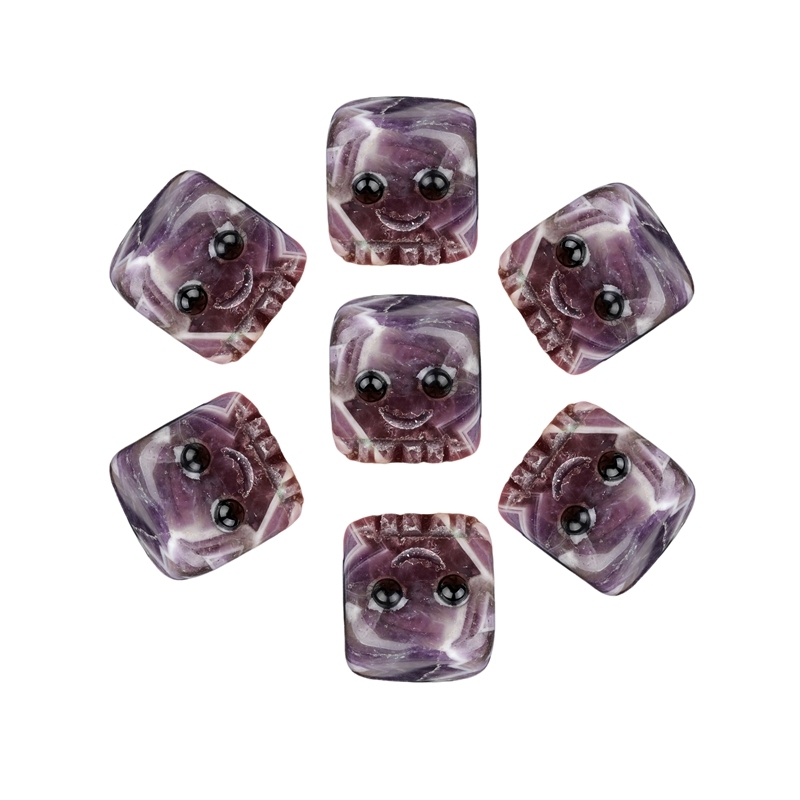Amethyst Cube Gemstone Block Spirit "I'm here for you Handmade Craved 20MM Square Ornaments Home Decoration
