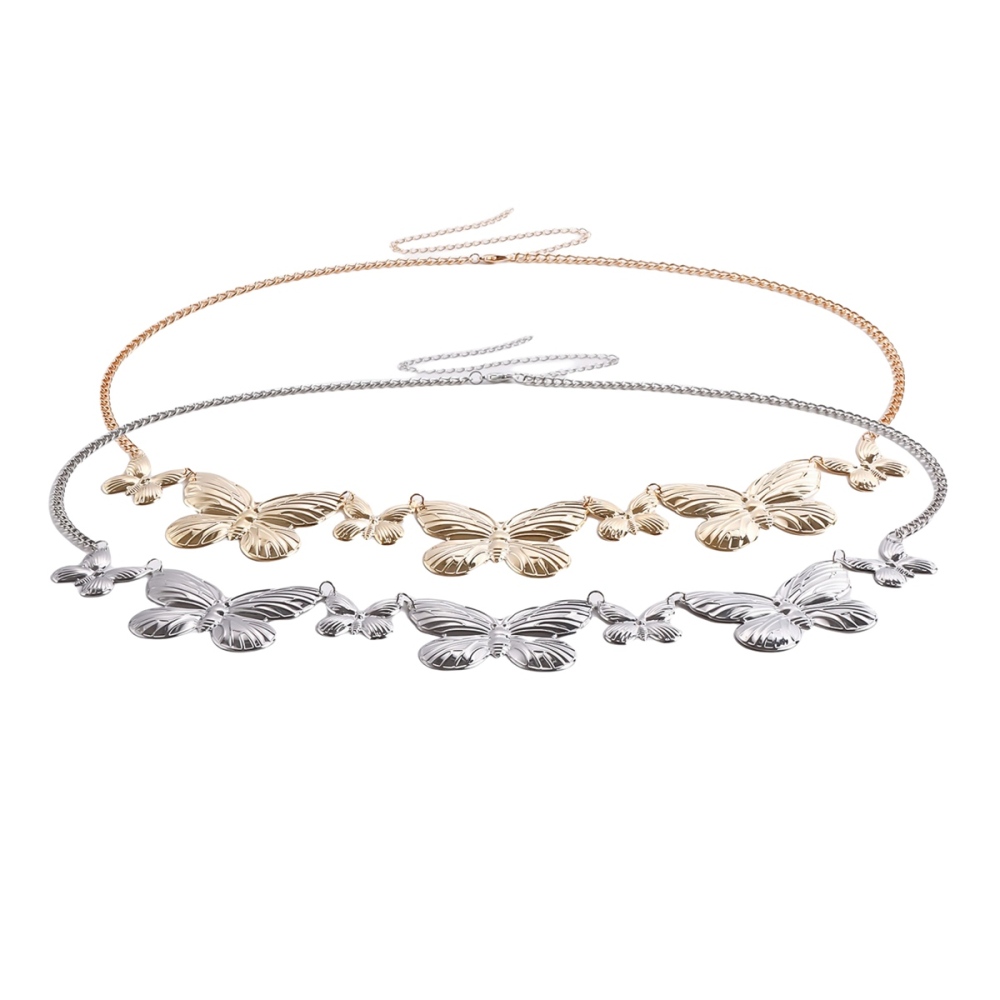Butterfly Waist Chain for Women Girls Long Tassel Summer Jewelry Adjustable Dress Skirt