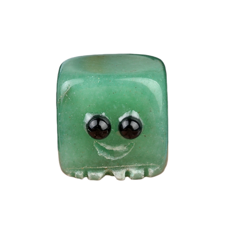 Gemstone 20mm Cube block Spirit "I'm here for you Handmade Craved Square Ornaments Home Decoration