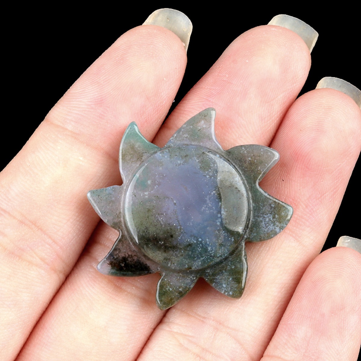 28MM Sun Gemstone Ornament Home DecorationHandmade Craved Solar Pendant for Making Jewelry
