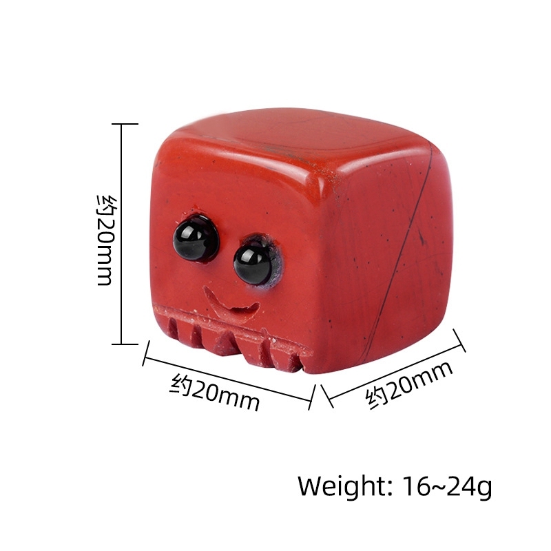 Gemstone 20mm Cube block Spirit "I'm here for you Handmade Craved Square Ornaments Home Decoration