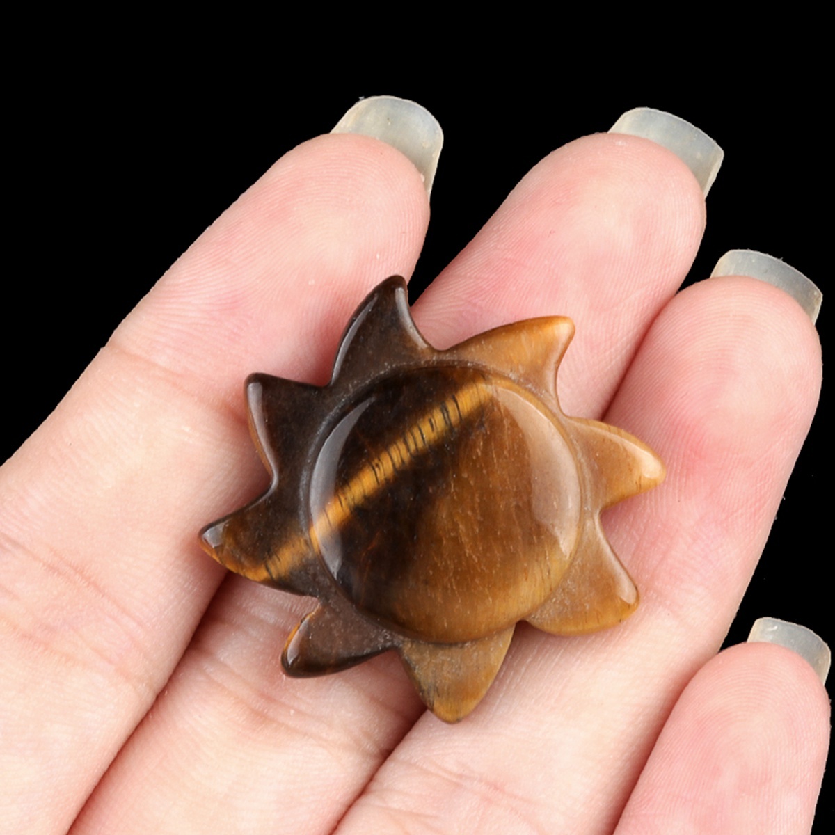 28MM Sun Gemstone Ornament Home DecorationHandmade Craved Solar Pendant for Making Jewelry