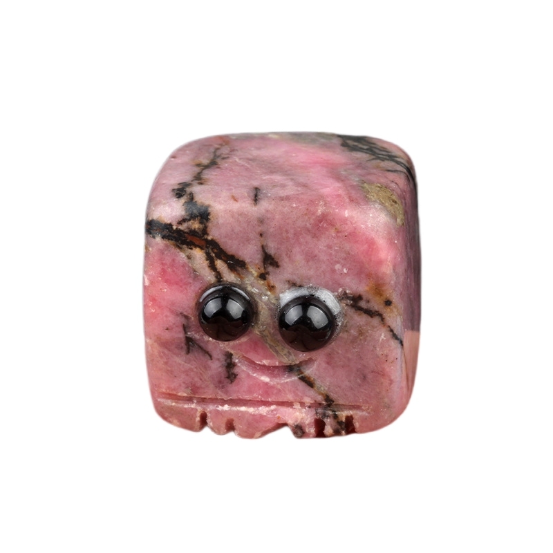 Gemstone 20mm Cube block Spirit "I'm here for you Handmade Craved Square Ornaments Home Decoration