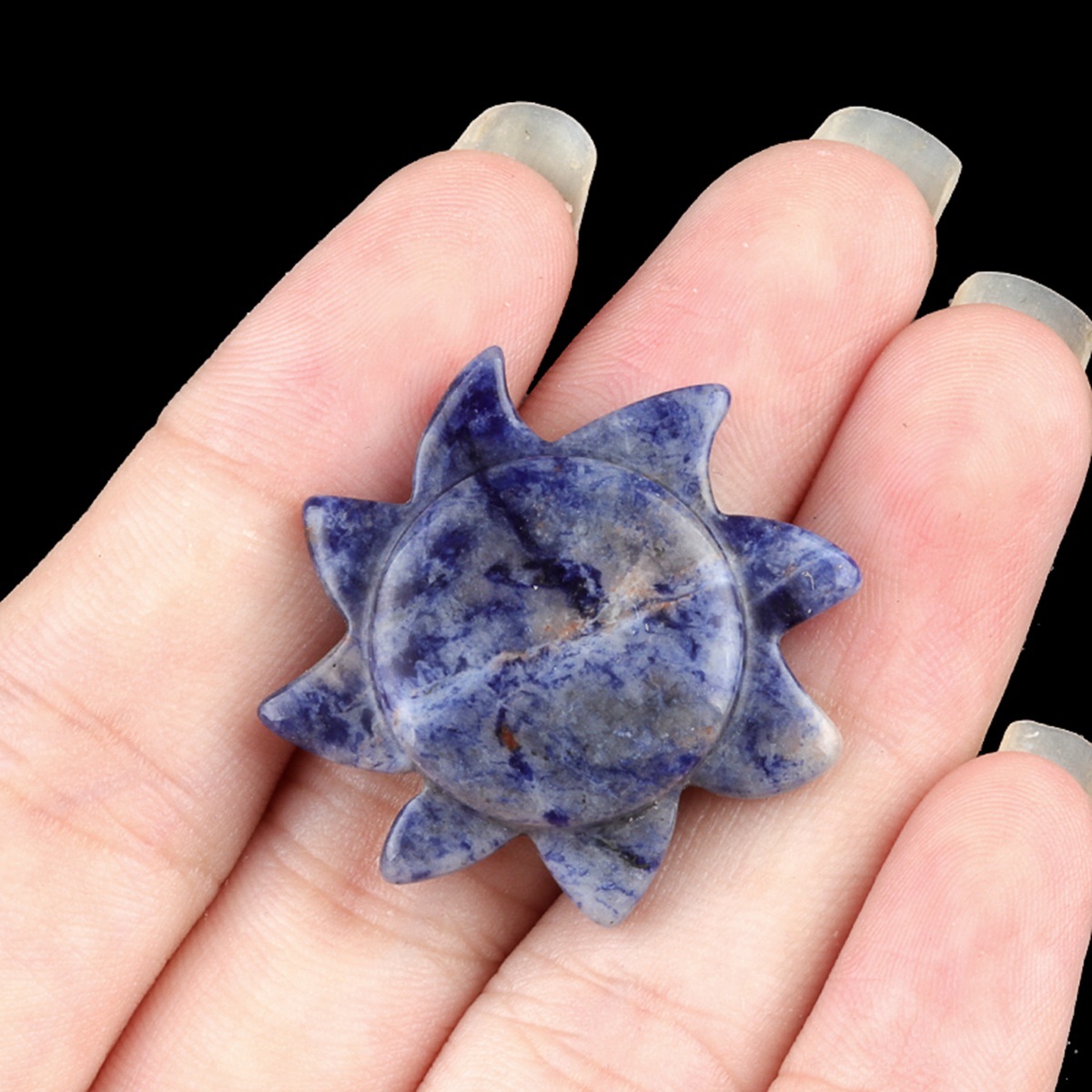 28MM Sun Gemstone Ornament Home DecorationHandmade Craved Solar Pendant for Making Jewelry