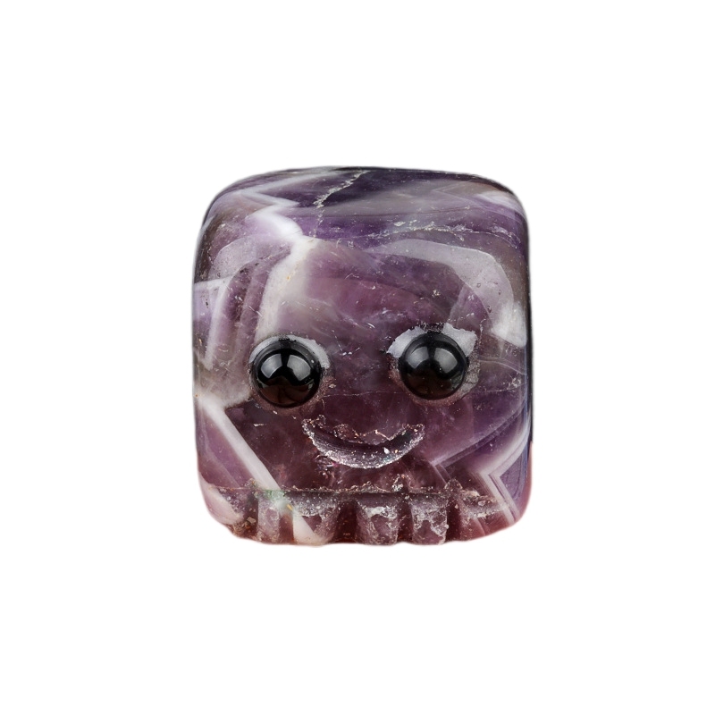 Gemstone 20mm Cube block Spirit "I'm here for you Handmade Craved Square Ornaments Home Decoration