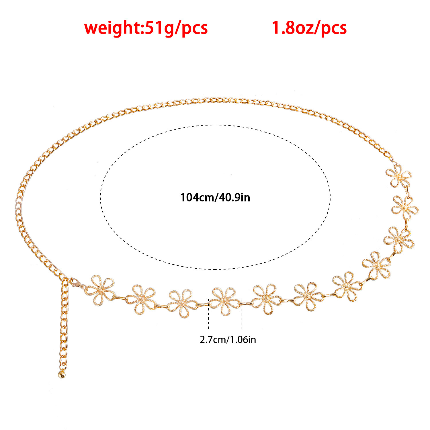 Flower Waist Chain for Women Girls Long Tassel Summer Jewelry Adjustable Dress Skirt