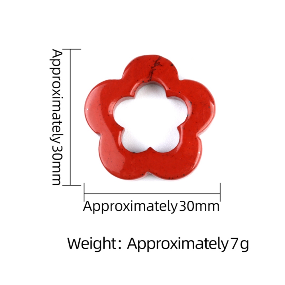 Handmade Craved 30mm Plum Blossom Gemstone Ornament Home Decoration Hollowed Flower Pendant for Making Jewelry