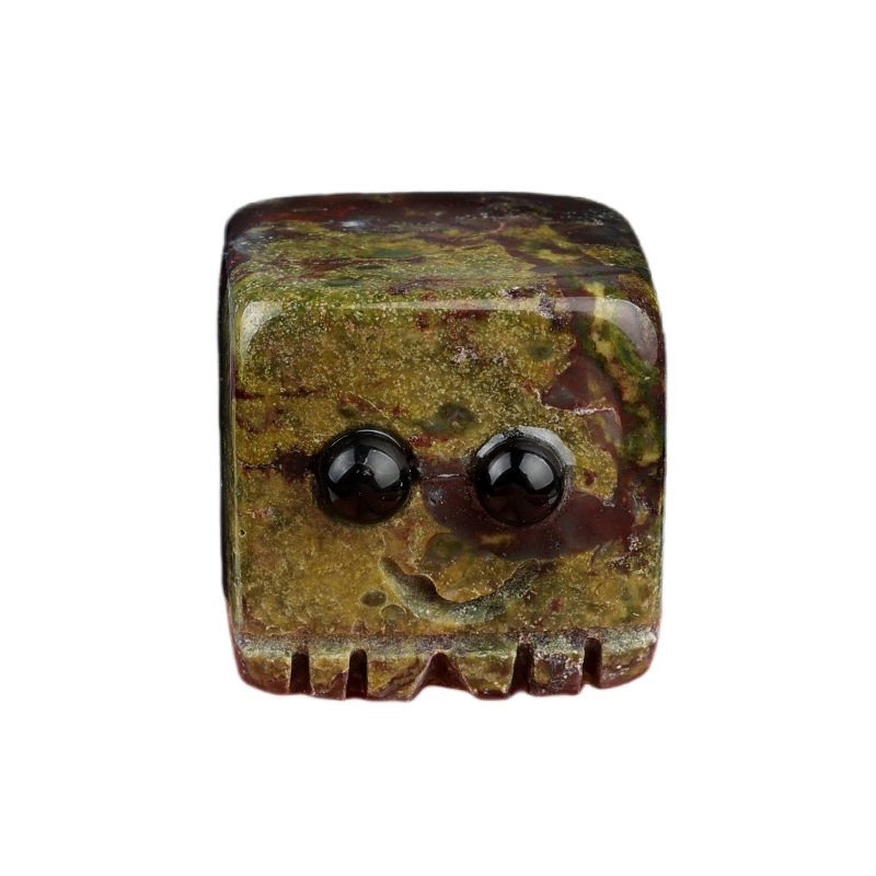 Gemstone 20mm Cube block Spirit "I'm here for you Handmade Craved Square Ornaments Home Decoration