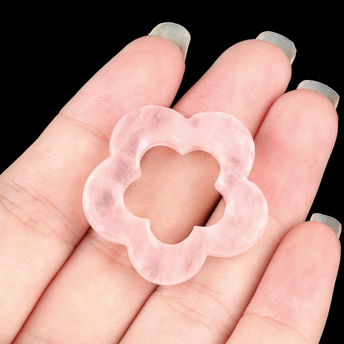 Handmade Craved 30mm Plum Blossom Gemstone Ornament Home Decoration Hollowed Flower Pendant for Making Jewelry