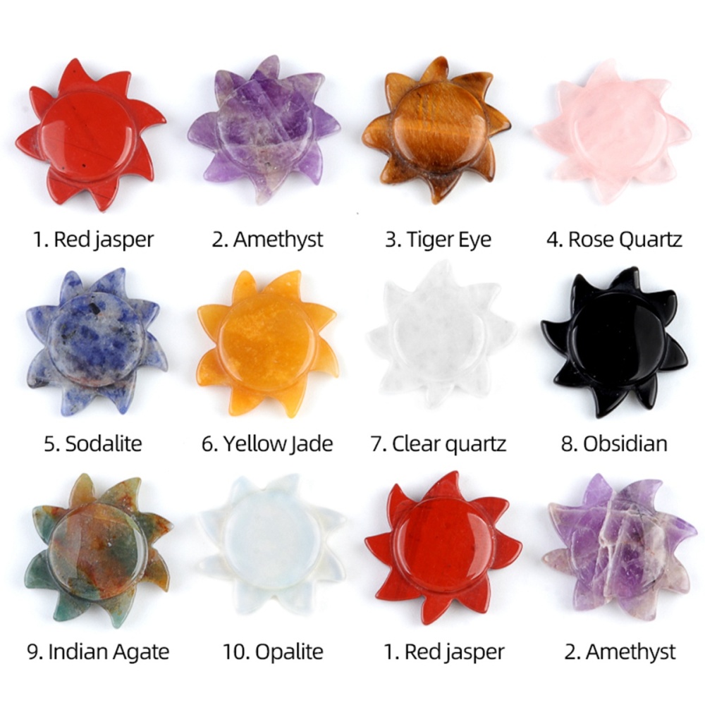 28MM Sun Gemstone Ornament Home DecorationHandmade Craved Solar Pendant for Making Jewelry