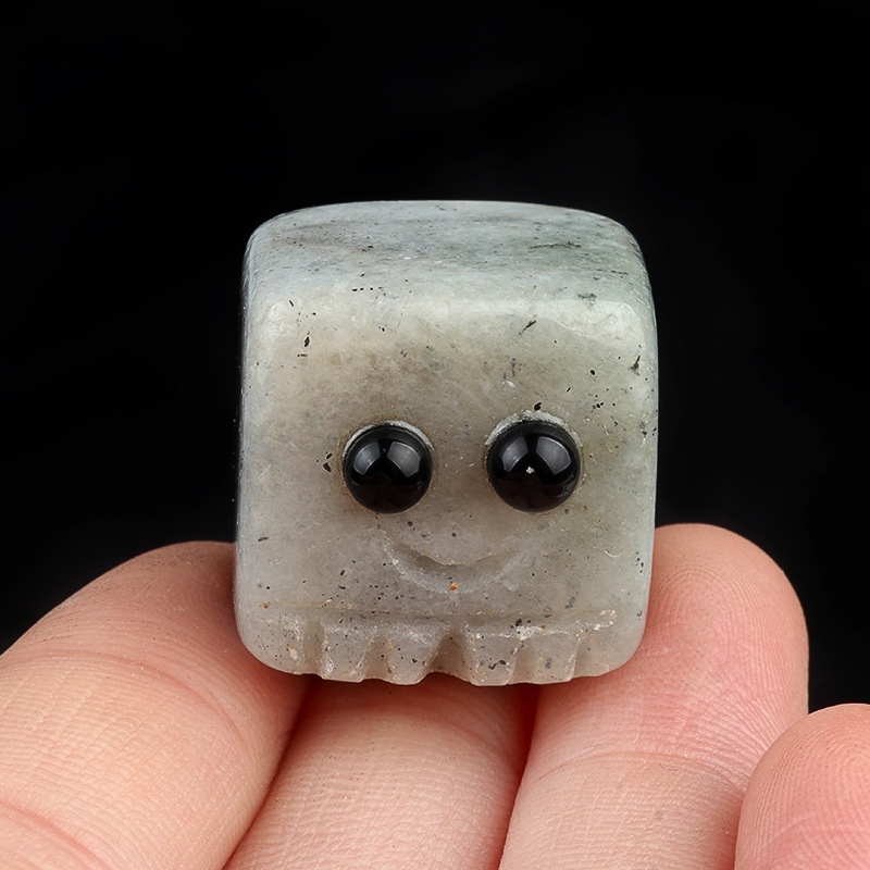 Labradorite Cube Gemstone Block Spirit "I'm here for you Handmade Craved 20MM Square Ornaments Home Decoration