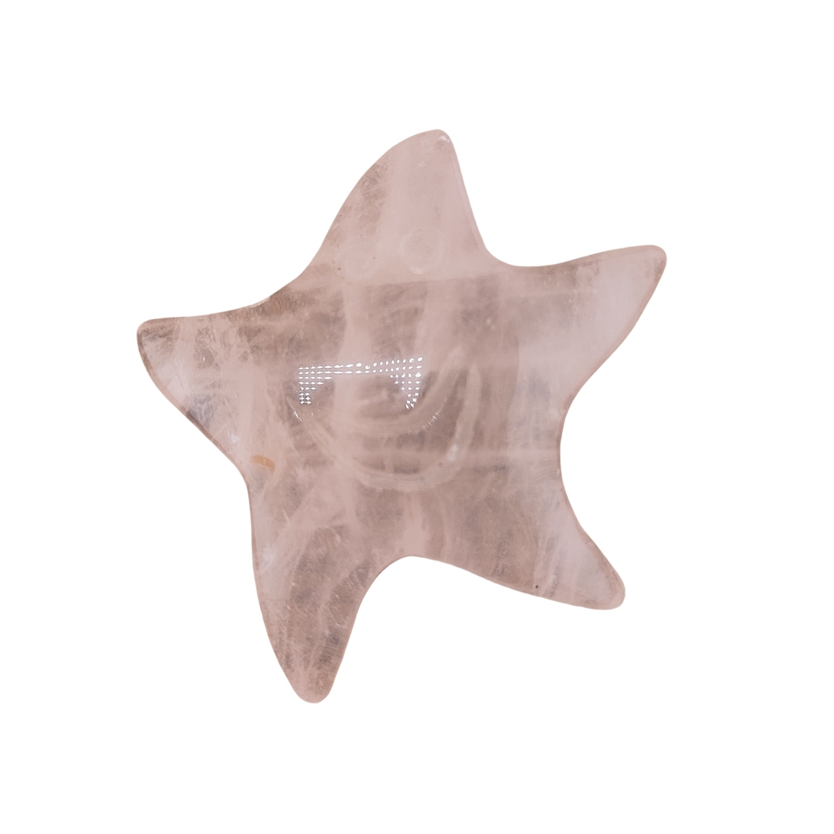 Rose Quartz 30mm Smiling Starfish Pendant & Ornament for Home Decoration Handmade Craved Stone Solar