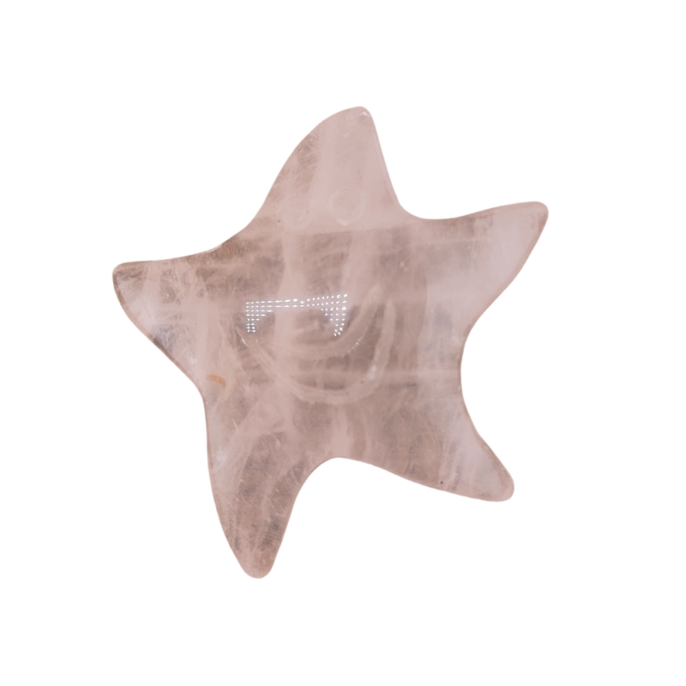 Rose Quartz 30mm Smiling Starfish Pendant & Ornament for Home Decoration Handmade Craved Stone Solar