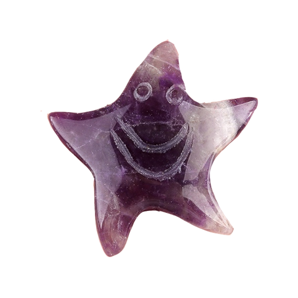 Gemstone 30mm Smiling Starfish Pendant & Ornament for Home Decoration Handmade Craved Stone Solar