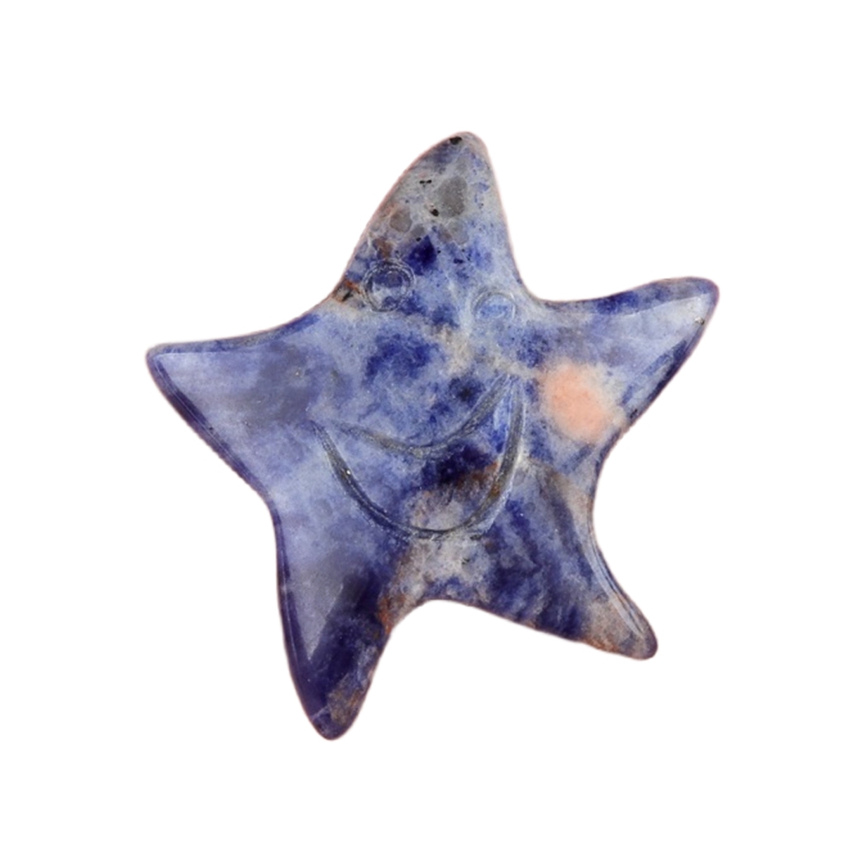 Gemstone 30mm Smiling Starfish Pendant & Ornament for Home Decoration Handmade Craved Stone Solar