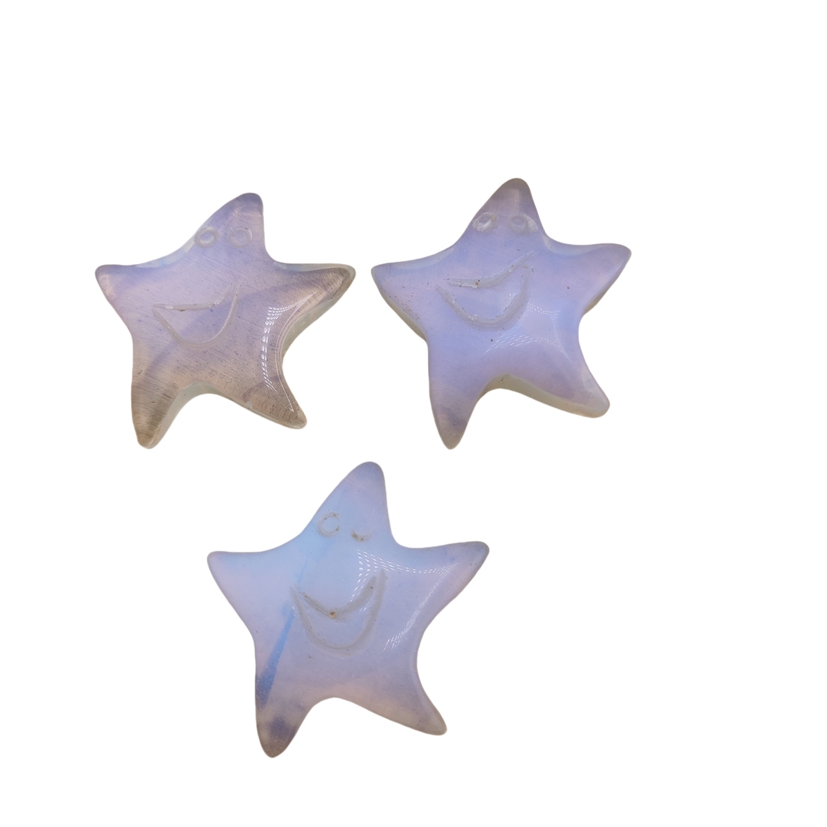 Opalite 30mm Smiling Starfish Pendant & Ornament for Home Decoration Handmade Craved Stone Solar