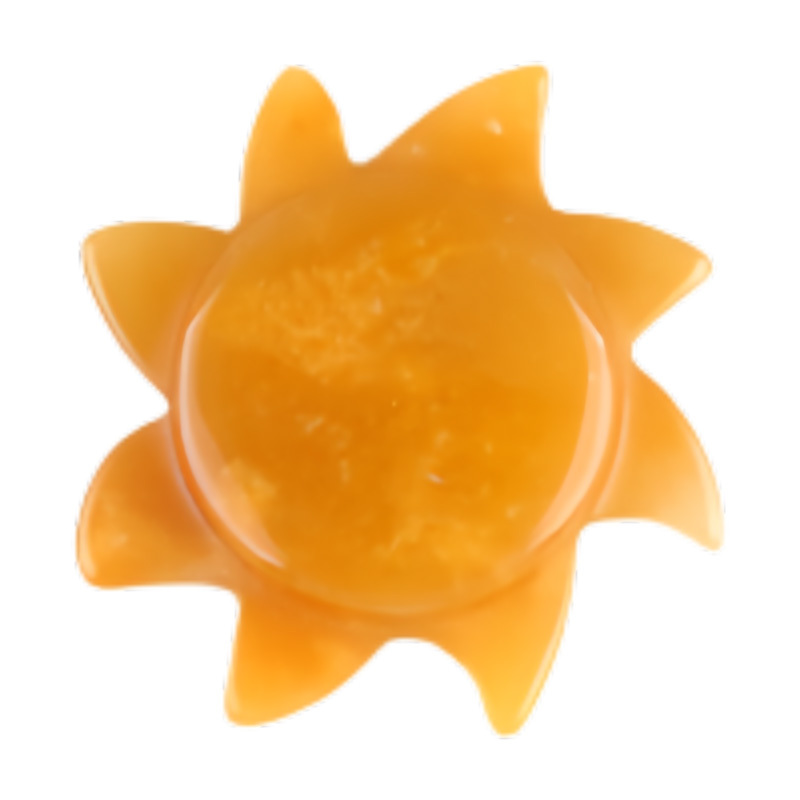 Yellow Jade 28MM Sun Gemstone Ornament Home DecorationHandmade Craved Solar Pendant for Making Jewelry