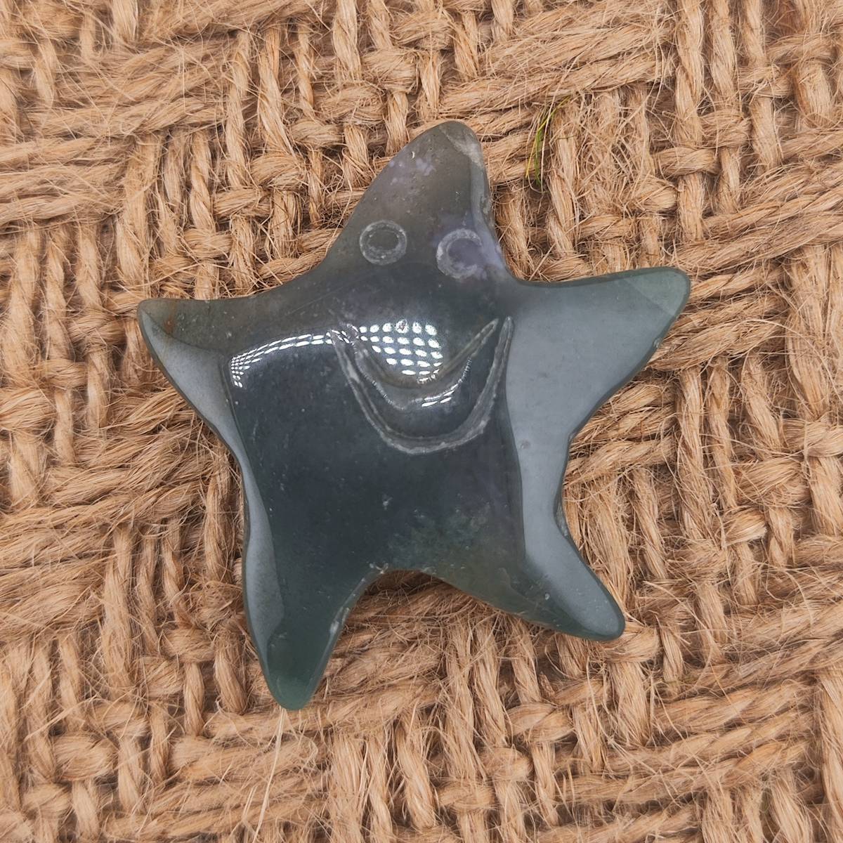 Fancy Jasper 30mm Smiling Starfish Pendant & Ornament for Home Decoration Handmade Craved Stone Solar