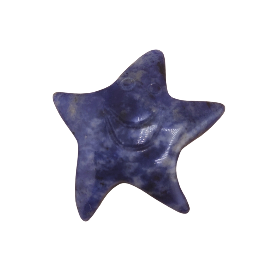 Sodalite 30mm Smiling Starfish Pendant & Ornament for Home Decoration Handmade Craved Stone Solar